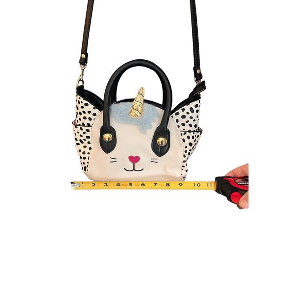 Betsey Johnson Cream and Black Cat Shoulder Bag - Picture 2 of 9